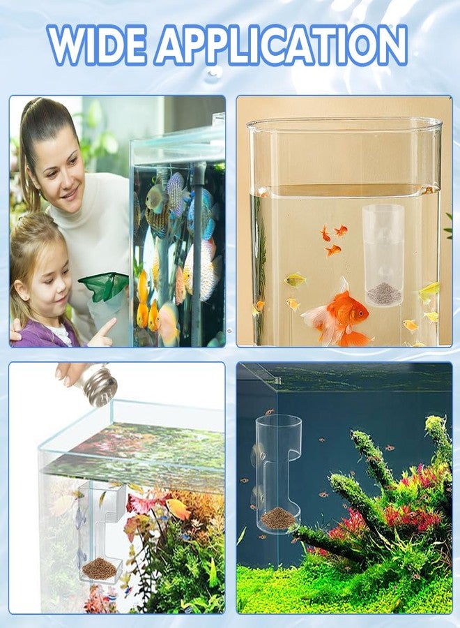 Kazheon 2pcs Fish Tank Feeding Tray with Suction Cup Acrylic Feeding Tube Fish Food Holder Automatic Fishing Feeder Aquarium Tank Divider Supplies Breeder Box for Aquarium (Color:Clear) - Image 5